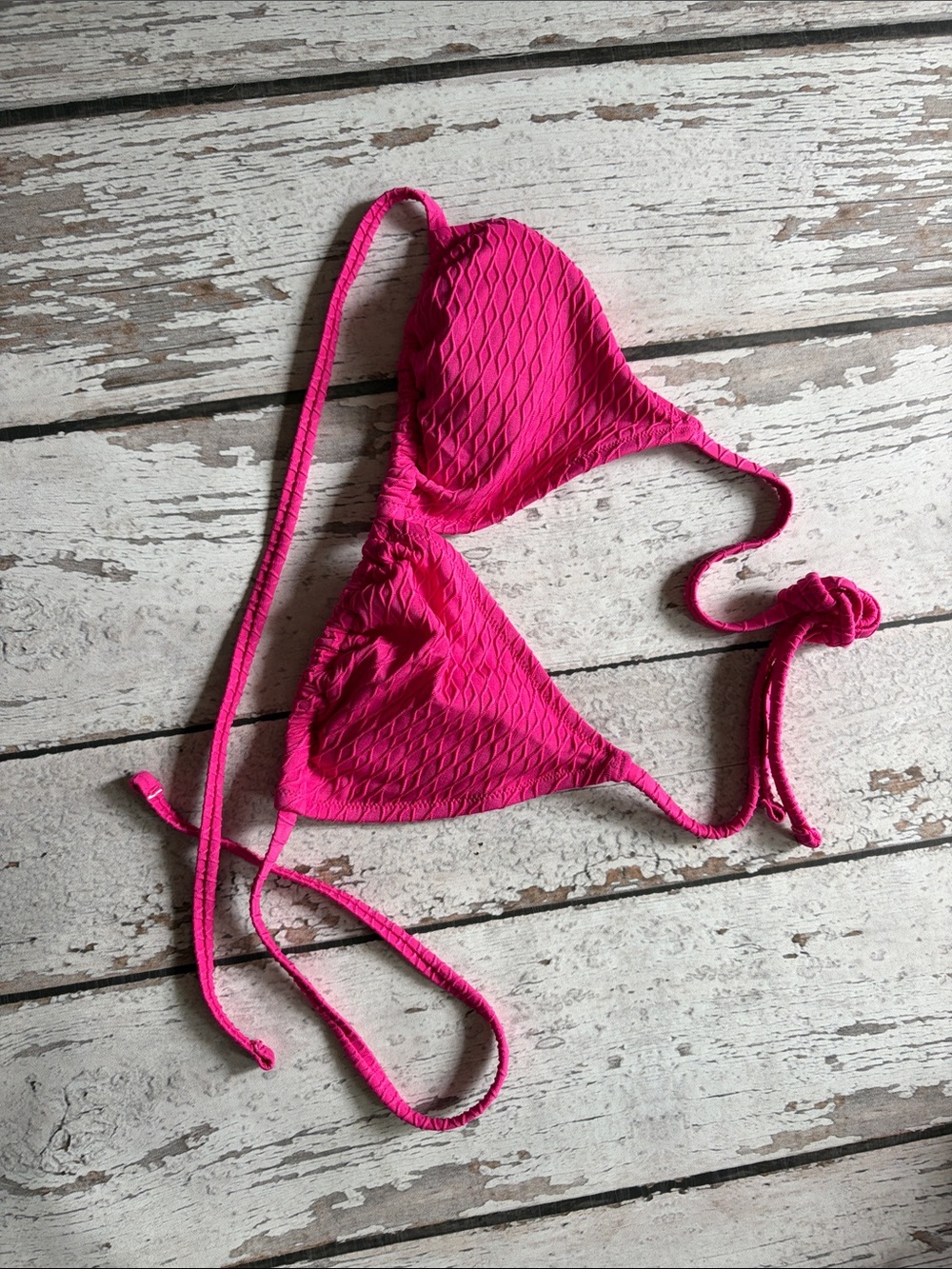 Victoria Secret Pink Textured Bikini Top - Sz M